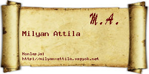 Milyan Attila névjegykártya